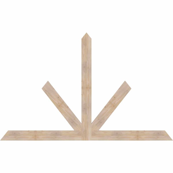 Ekena Millwork Saratoga Smooth Timber Gable Bracket, Douglas Fir, 96"W x 60"H x 1 1/2"D x 5 1/2"F, 15/12 Pitch GBW096X60X0206SAR00SDF - main
